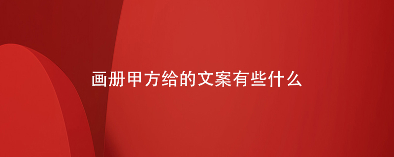 畫(huà)冊(cè)甲方給的文案有些什么